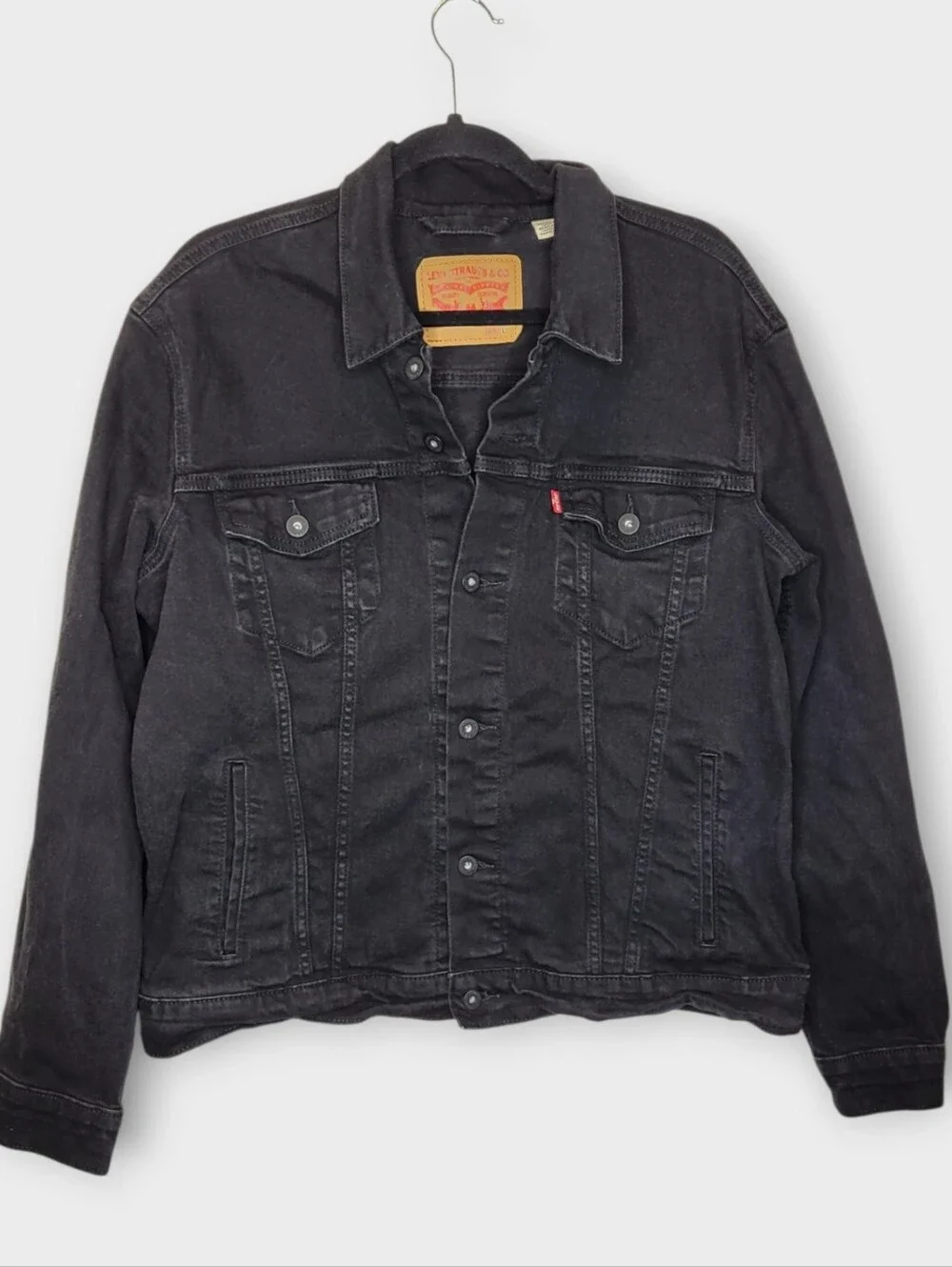 Levis Mens Denim Trucker Jean Jacket L Black